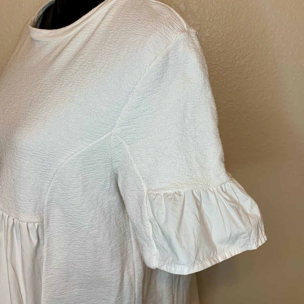 English Factory Puff Sleeve Babydoll Dress White Size Medium - Picture 8 of 15